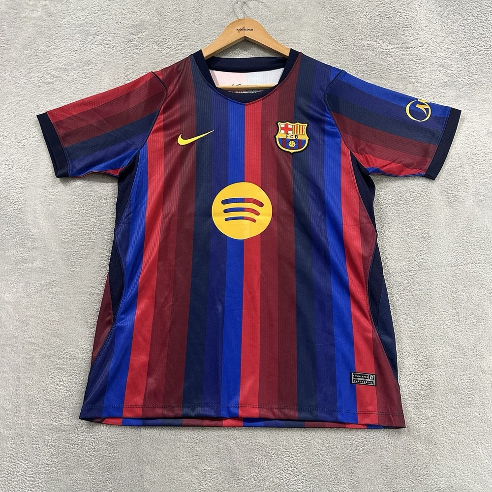 Nike FC Barcelona Lamine Yamal #10 Soccer Jersey Men M Blue Red Licensed Stadium
